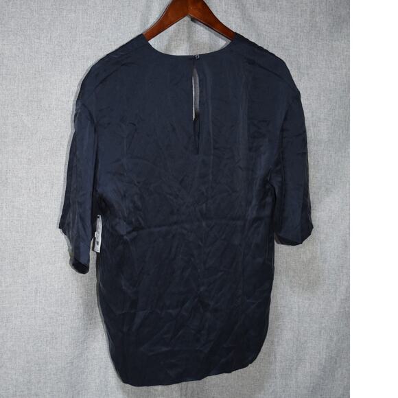 Equipment Navy Blue Silk Short Sleeve Blouse XS - Picture 3 of 3